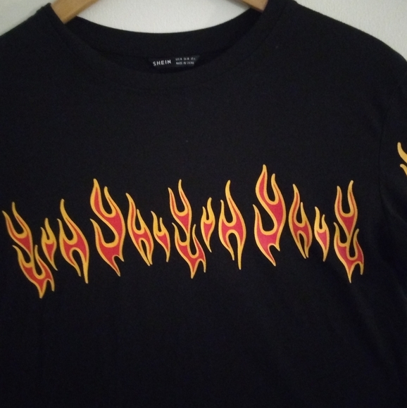 SHEIN Hot Flames Tee UNISEX - Picture 2 of 6